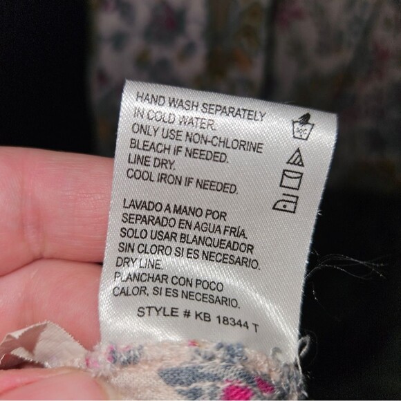 Patrons of Peace Boho Cream Floral Print True Wrap Maxi Dress Short Sleeve - M - Picture 5 of 7